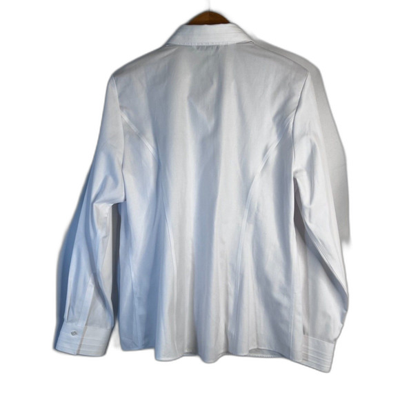 Cutter & Buck White Button Up Dress Shirt Long Sleeve "Elite Producer" Logo LG - Picture 2 of 10